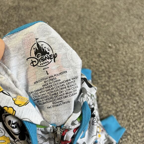 Disney Parks Womens Size L Hoodie Mickey Mouse Allover Prints Sweatshirt Zip New - Picture 6 of 7